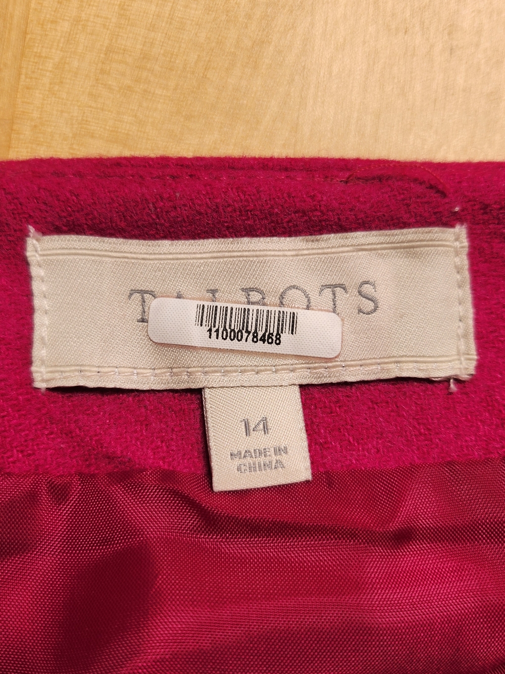 Talbots Sz 14 Hot Pink Wool Blend A-line Skirt - Picture 4 of 7